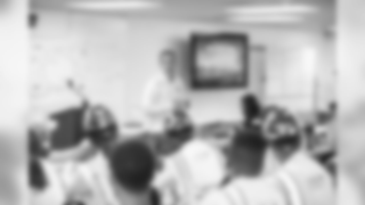 COO Kevin Demoff of the Los Angeles Rams speaks to the rookies before touring the Rams new stadium at Hollywood Park, Friday, June 7, 2019, in Inglewood, CA. (Jeff Lewis/Rams)