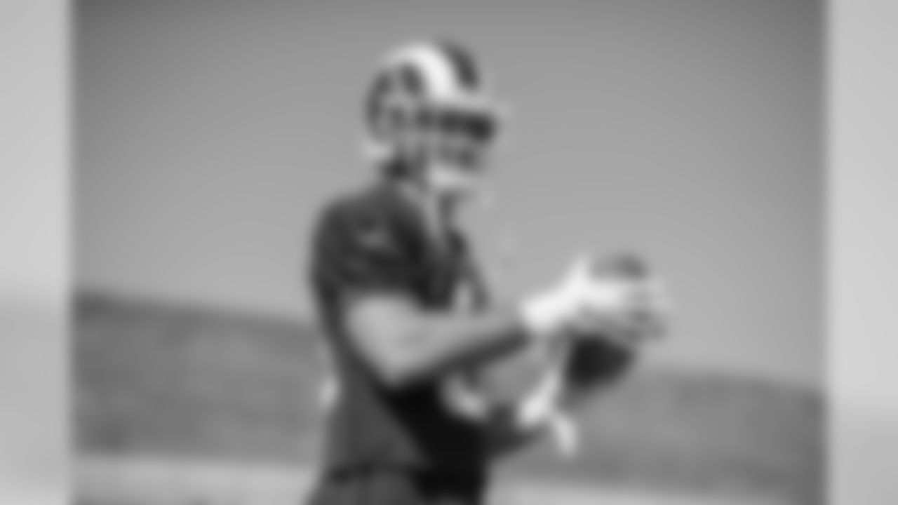 Tight end (89) Tyler Higbee of the Los Angeles Rams practices, Wednesday, October 9, 2019, in Thousand Oaks, CA. (Jeff Lewis/Rams)