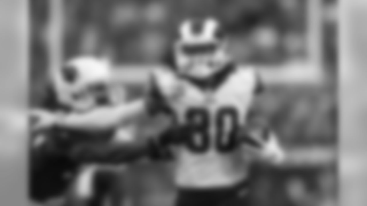 Running back (30) Todd Gurley of the Los Angeles Rams runs the ball against the Arizona Cardinals during the Rams 32-16 victory over the Cardinals in a Week 13 NFL football game, Sunday, December 3, 2017, in Glendale, AZ. (Jeff Lewis/Rams)