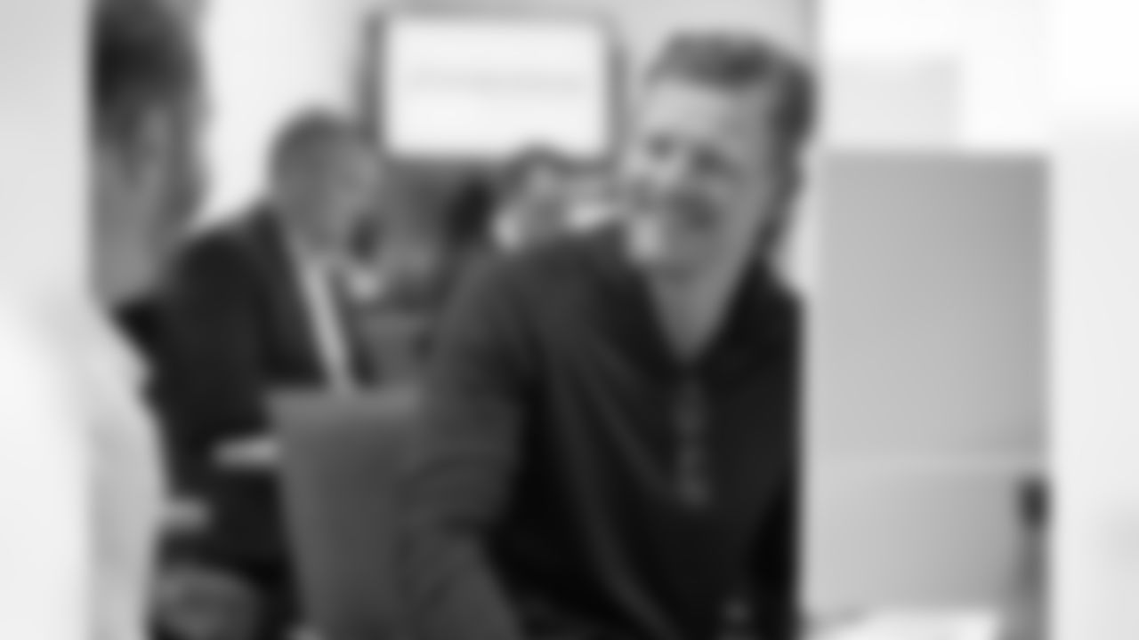 General Manager Les Snead of the Los Angeles Rams follows the first round of the NFL Draft from the Rams War Room, Thursday, April 26, 2018, in Thousand Oaks, CA. (Jeff Lewis/Rams)