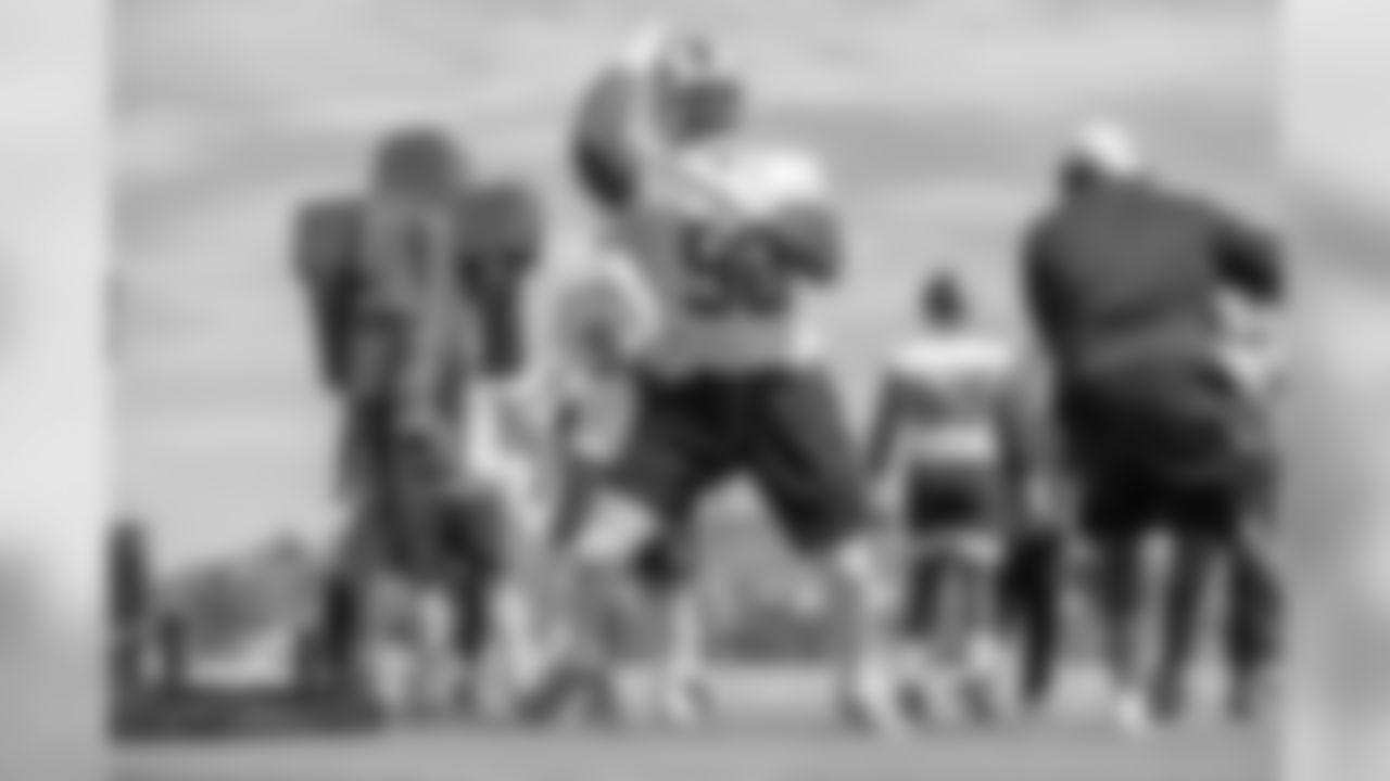 Defensive tackle (90) Michael Brockers of the Los Angeles Rams practices, Wednesday, September 25, 2019, in Thousand Oaks, CA. (Jeff Lewis/Rams)