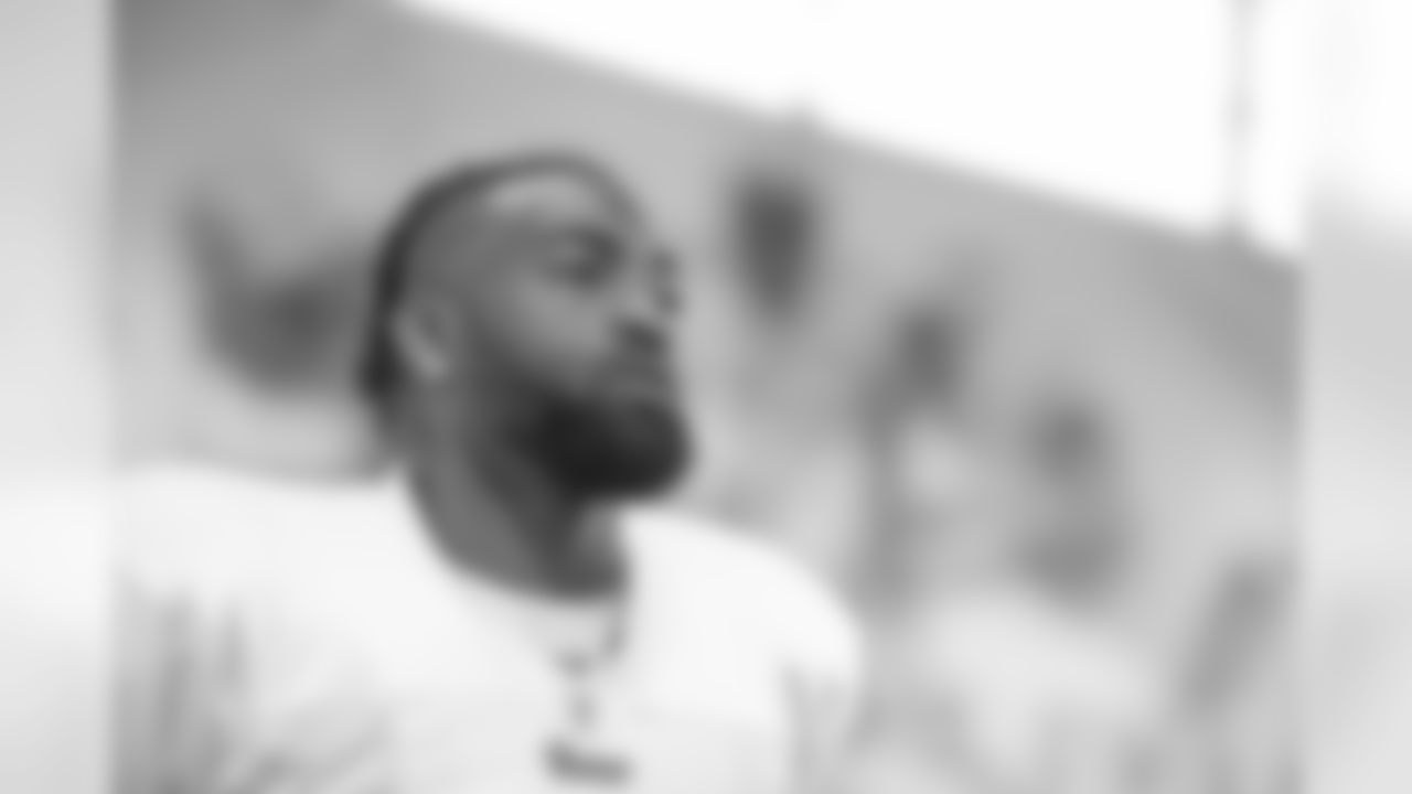 Defensive tackle (90) Michael Brockers of the Los Angeles Rams practices at Georgia Tech, Thursday, October 24, 2019, in Atlanta, GA. (Jeff Lewis/Rams)