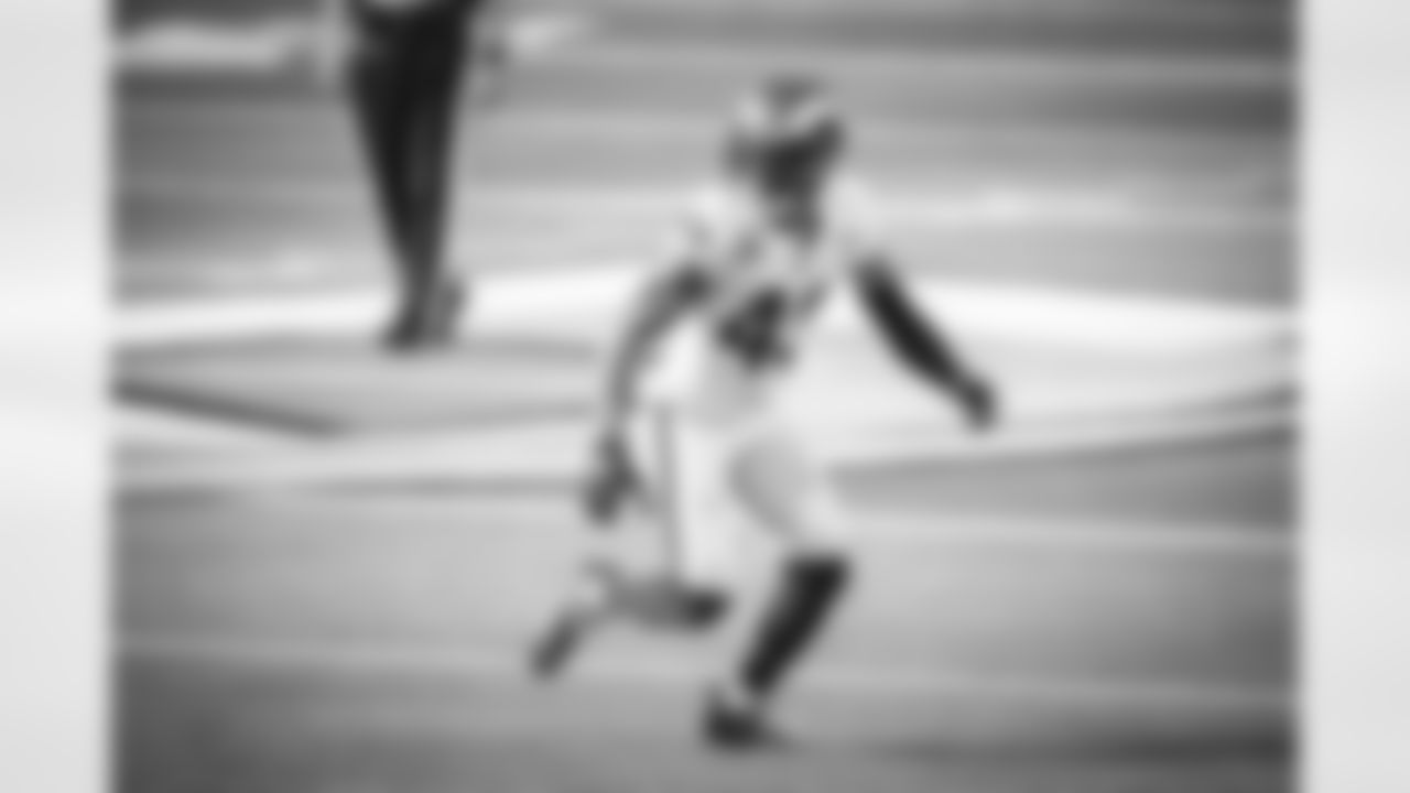 John Johnson III of the Los Angeles Rams during game action while playing against the New York Jets during the Rams 20-23 loss to the Jets during a Week 15 regular season game, Sunday, December 20, 2020, in Inglewood, Calif. (Jeff Lewis/LA Rams)