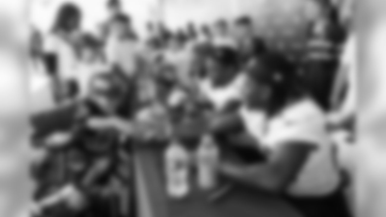 Cornerback (23) Nickell Robey-Coleman of the Los Angeles Rams signs autographs during Day 3 of Training Camp, Saturday, July 28, 2018, in Irvine, CA. (Will Navarro/Rams)