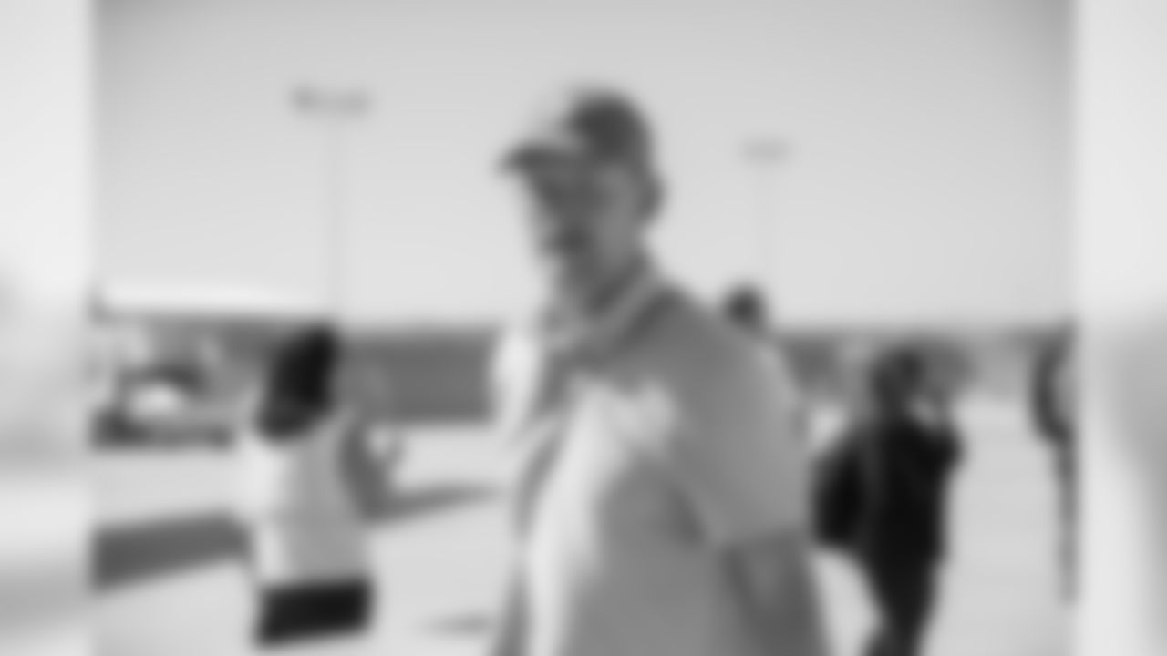 General manager Les Snead of the Los Angeles Rams boards the plane to Charlotte to play the Carolina Panthers, Friday September 6, 2019, in Los Angeles, CA. (Jeff Lewis/Rams)