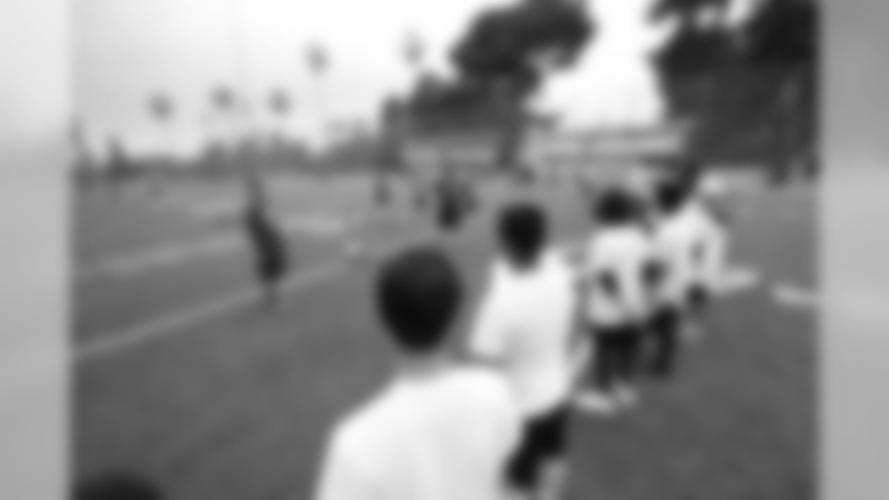 The Los Angeles Rams host Community Day in the City of Inglewood, alongside a co-ed Football Clinic for youth in learning football related drills and competitions while promoting safety, healthy and educational life skills. Certified USA Football coaches and Rams community members take the lead in todays activities. Attendees will have a chance to receive football gear owned by previous Rams players, football cleats, hats donated by the Rams. Saturday, June 1, 2019, Inglewood, CA. (Will Navarro/Rams)