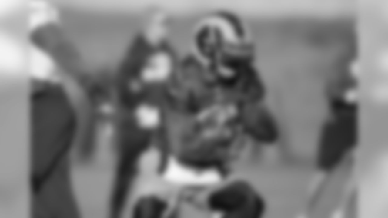 Wide receiver (17) Robert Woods of the Los Angeles Rams practices, Thursday, December 26, 2019, in Thousand Oaks, CA. (Jeff Lewis/Rams)