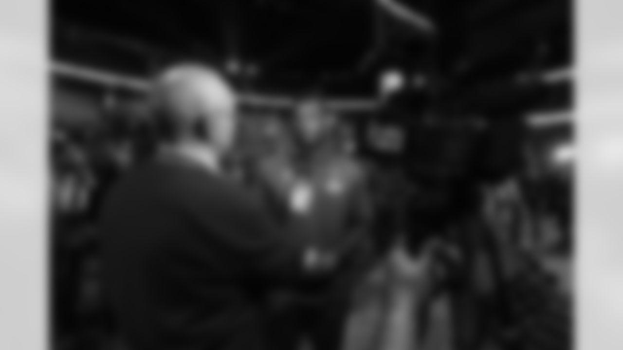 Defensive end (94) John Franklin-Myers of the Los Angeles Rams is interviewed during Opening Night at State Farm Arena for Super Bowl LIII festivities. The Los Angeles Rams face off versus the New England Patriots. Monday, January 28, 2019, Atlanta, GA. (Will Navarro/Rams)
