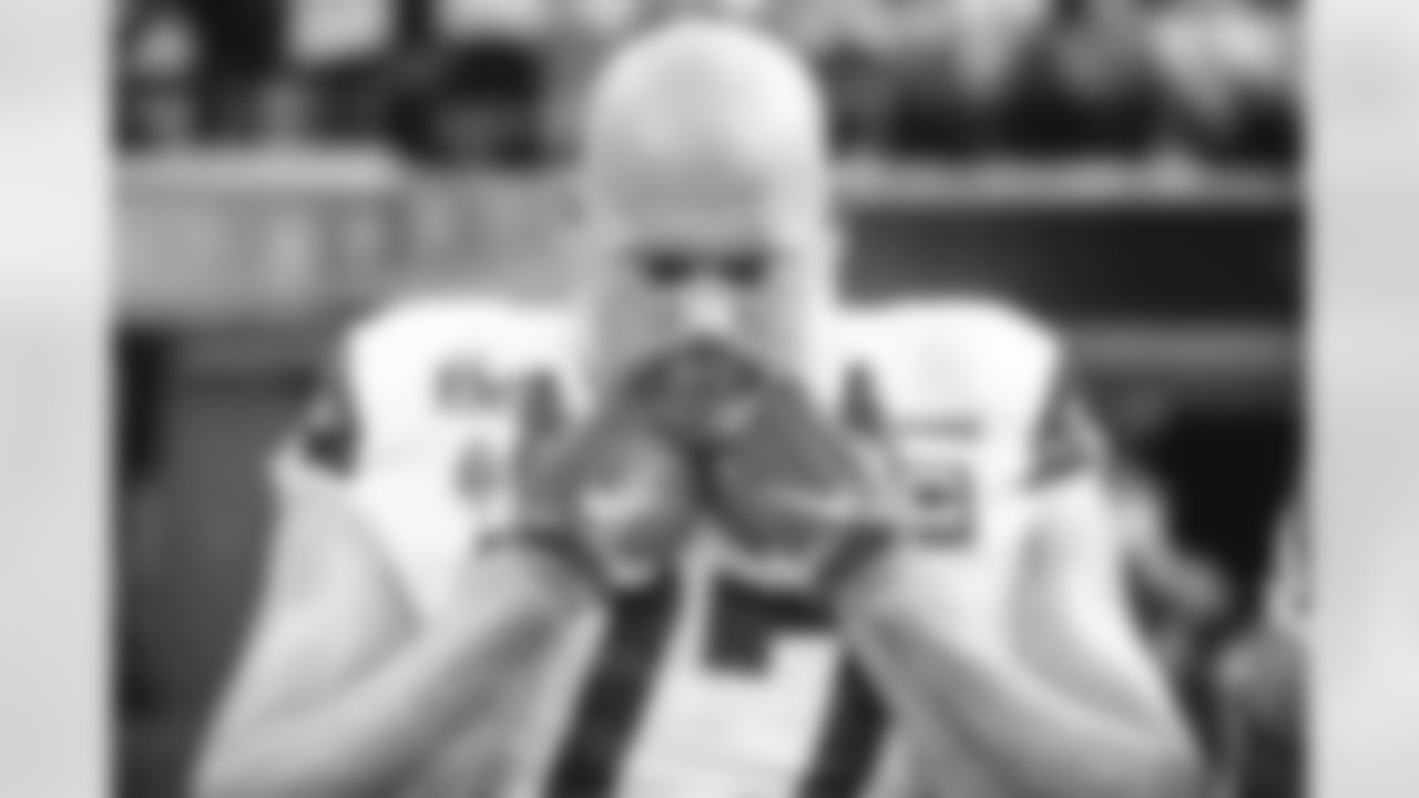 Offensive lineman (77) Andrew Whitworth of the Los Angeles Rams stands for Lift Every Voice and Sing before playing against the Cincinnati Bengals in Super Bowl LVI, February 13, 2022, in Inglewood, CA. (Jeff Lewis/LA Rams)