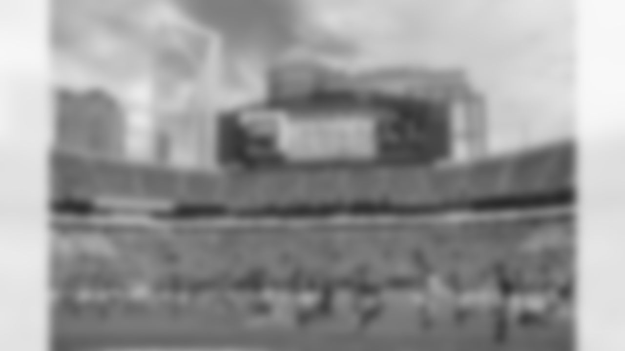 The Ravens are introduced at Bank of America Stadium