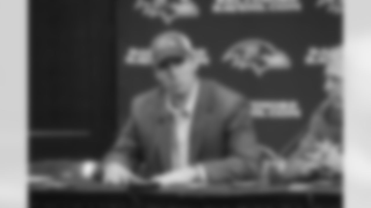 The day after the Ravens selected Joe Flacco with their 1st draft pick (18th overall), the talented quarterback visited Owings Mills for his first press conference as a Raven.