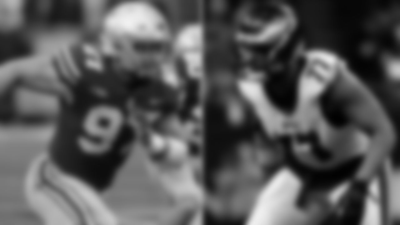 Nick Bosa, Ohio State – Michael Bennett
Zierlein's Scouting Report*:* High-motor defensive end prospect possessing NFL play strength on a well-muscled, compact frame. Bosa uses forward lean, smart hands and impressive upper-body power to pry open edges against the run and pass. He can defeat single blocks and fits as an end in both 4-3 and 3-4 fronts with the ability to reduce inside as a rusher. His lack of fluidity in space could prevent him from becoming an elite rusher, but he understands how to play and should become an early starter and future Pro Bowler.