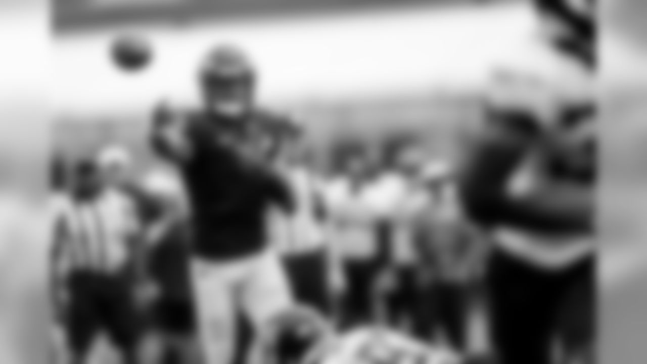 The Baltimore Ravens hold a joint training camp practice with the Jacksonville Jaguars at the Under Armour Performance Center on August 5, 2019 in Owings Mills, MD.