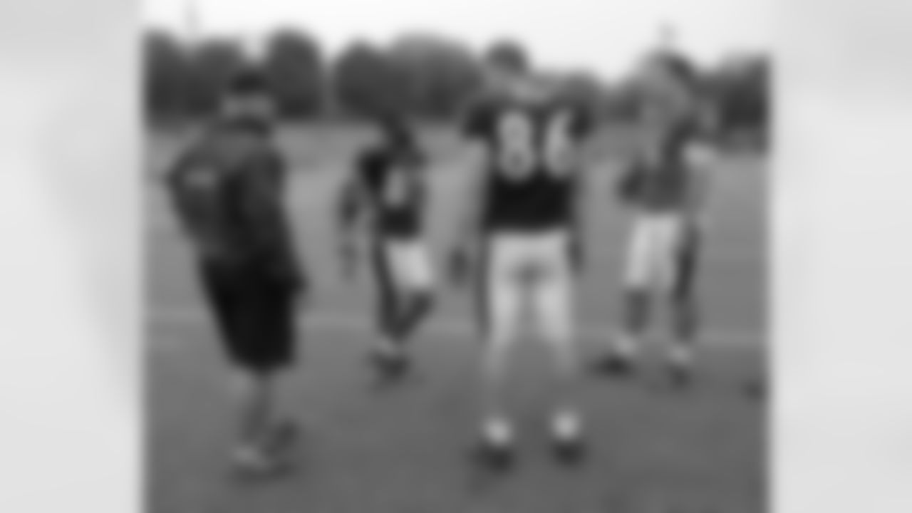 The Ravens work out Sunday in Derrick Mason's first training camp practice at McDaniel College in Owings Mills, Md.