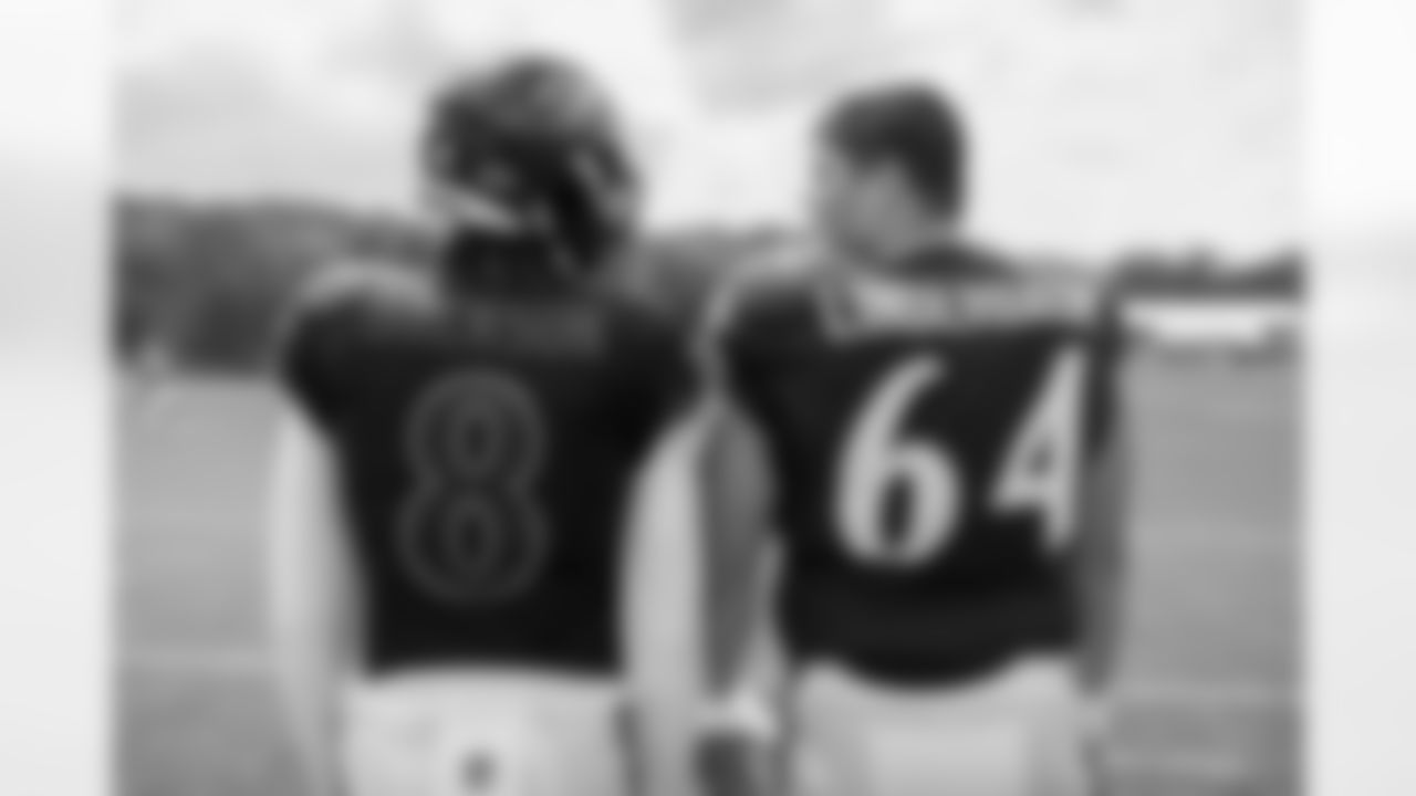 From left: QB Lamar Jackson, C Tyler Linderbaum