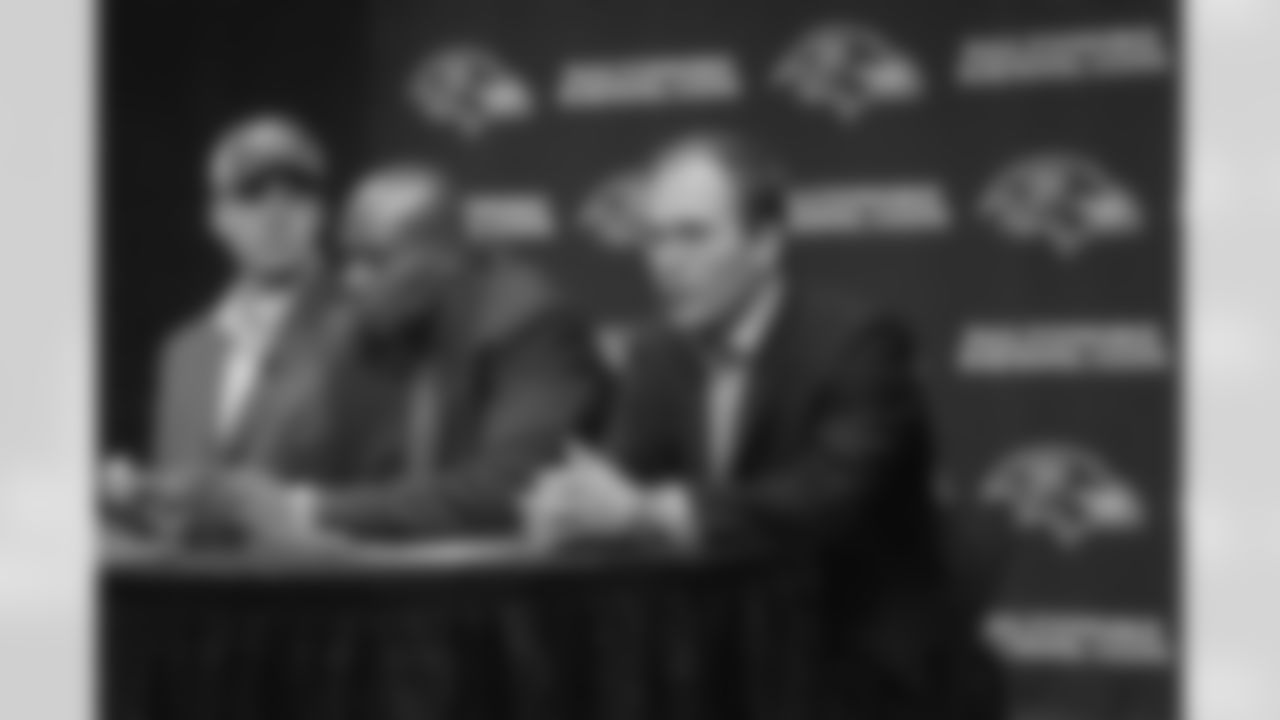 The day after the Ravens selected Joe Flacco with their 1st draft pick (18th overall), the talented quarterback visited Owings Mills for his first press conference as a Raven.