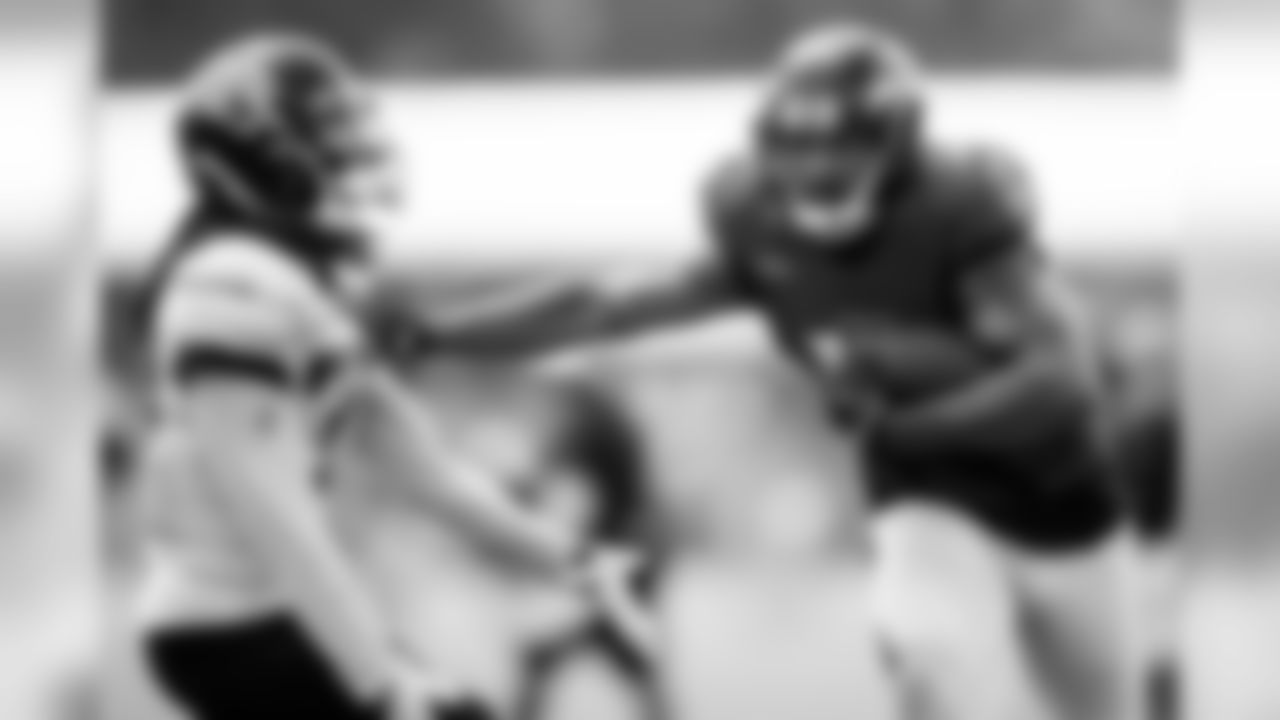 The Baltimore Ravens hold a joint training camp practice with the Jacksonville Jaguars at the Under Armour Performance Center on August 6, 2019 in Owings Mills, MD.