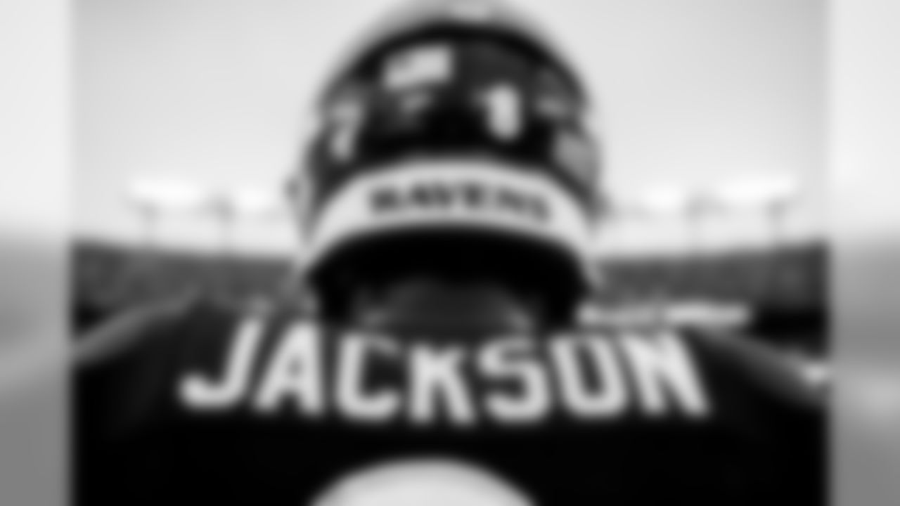 Quarterback Lamar Jackson on the sideline during the game against the San Francisco 49ers on December 1, 2019.