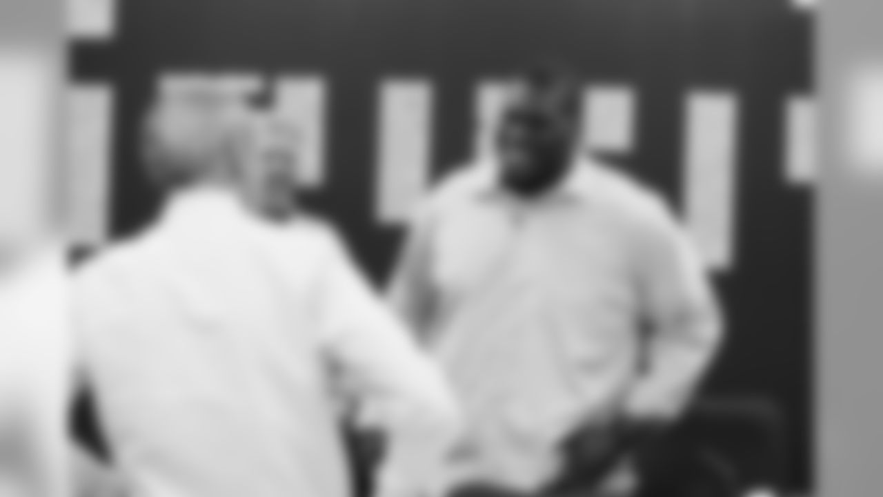 2012 Ravens Draft picks, OLB Courtney Upshaw, T Kelechi Osemele and RB Bernard Pierce, arrive at the Ravens Training Facility for a tour and a press conference.