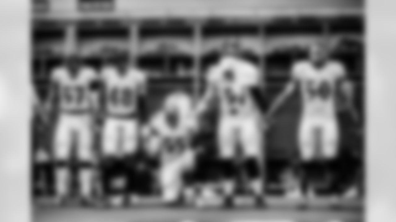 ILB C.J. Mosley, ILB Patrick Onwuasor, OLB Terrell Suggs, LB Kamalei Correa, and LB Albert McClellan