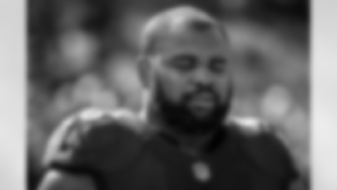 DT Brandon Williams (98) during the national anthem before a game against the Los Angeles Chargers at M&T Bank Stadium on October 17, 2021.