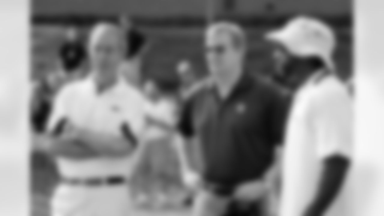 NFL Commissioner Roger Goodell and legend John Madden visited the Ravens at training camp in Westminster, Md., on August 4, 2010.