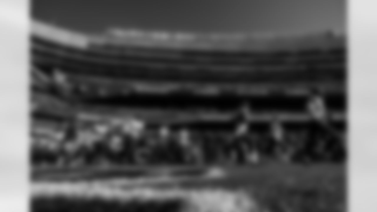 The Ravens are introduced Soldier Field