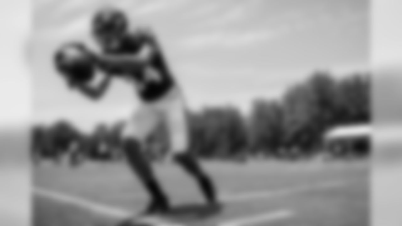 The Baltimore Ravens hold a joint training camp practice with the Jacksonville Jaguars at the Under Armour Performance Center on August 5, 2019 in Owings Mills, MD.