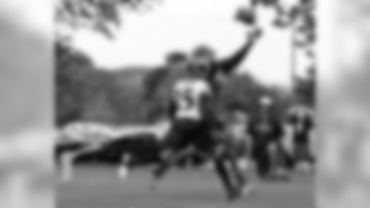 The Ravens practice during an afternoon session at training camp on the campus of McDaniel College in Westminster, Md.