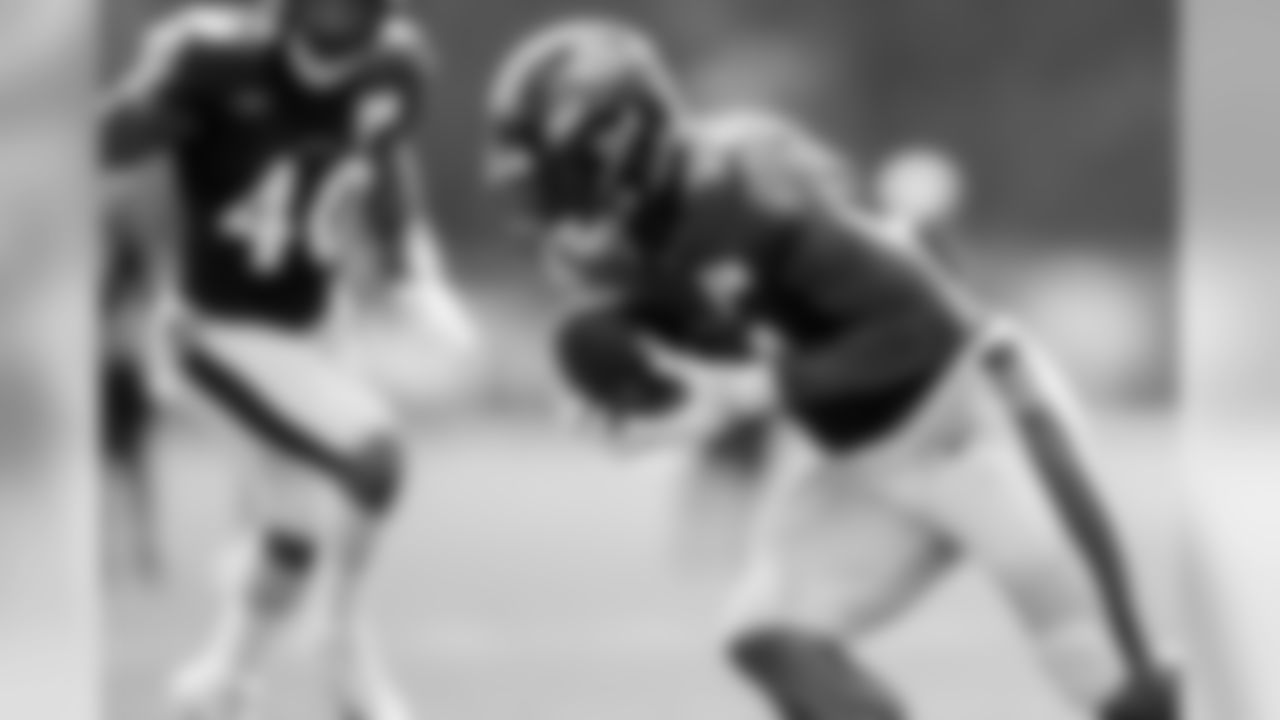 The Baltimore Ravens hold a joint training camp practice with the Jacksonville Jaguars at the Under Armour Performance Center on August 5, 2019 in Owings Mills, MD.