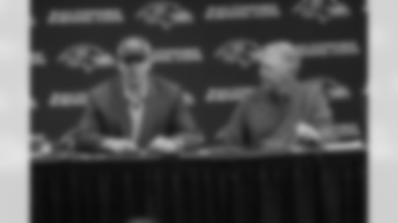 The day after the Ravens selected Joe Flacco with their 1st draft pick (18th overall), the talented quarterback visited Owings Mills for his first press conference as a Raven.