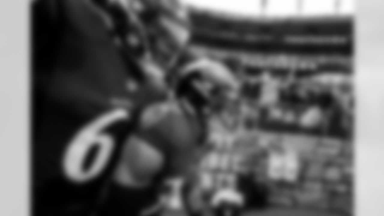 S Chuck Clark celebrates a pick six
