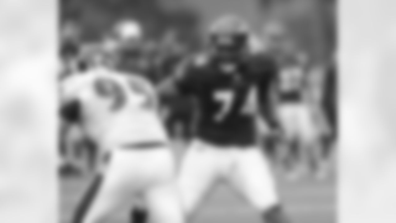 The Ravens work out Sunday in Derrick Mason's first training camp practice at McDaniel College in Owings Mills, Md.
