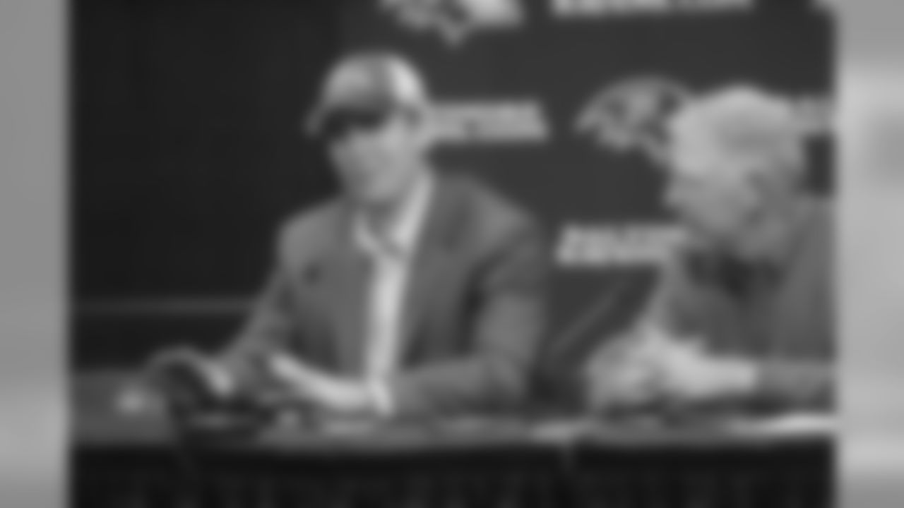 The day after the Ravens selected Joe Flacco with their 1st draft pick (18th overall), the talented quarterback visited Owings Mills for his first press conference as a Raven.