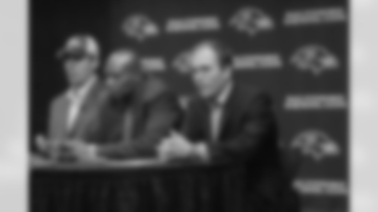The day after the Ravens selected Joe Flacco with their 1st draft pick (18th overall), the talented quarterback visited Owings Mills for his first press conference as a Raven.