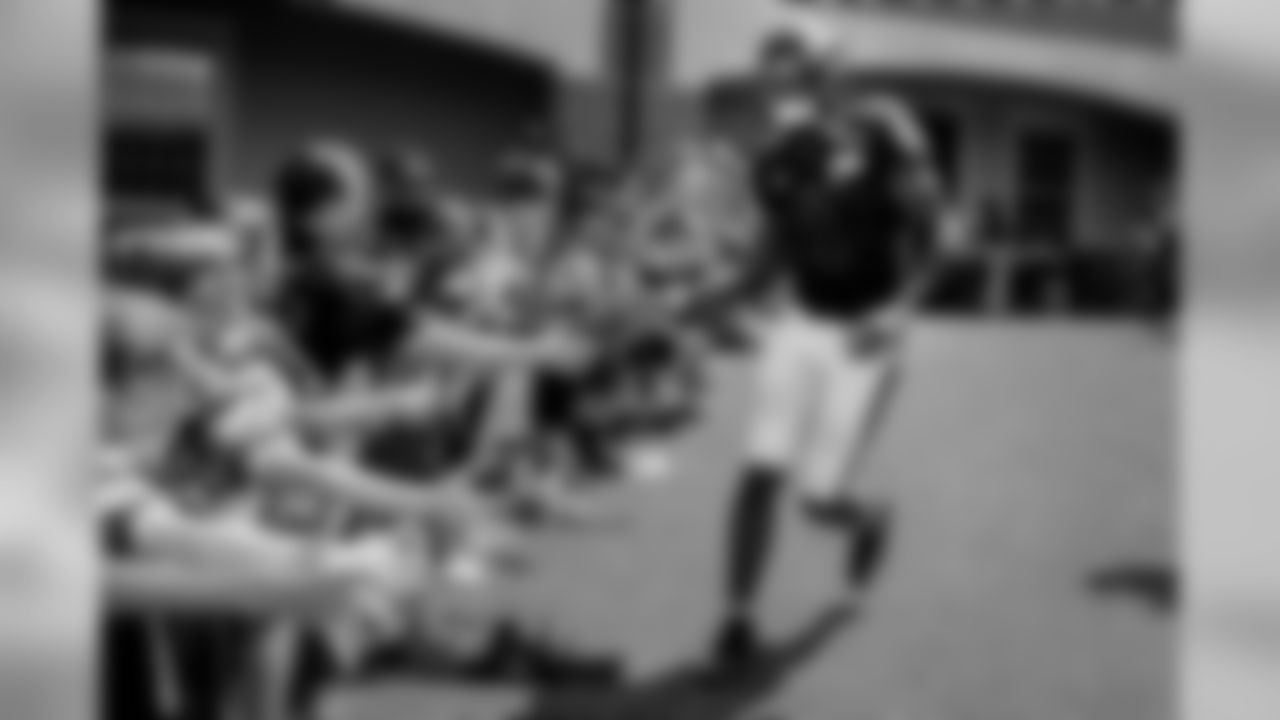 The Baltimore Ravens hold a joint training camp practice with the Jacksonville Jaguars at the Under Armour Performance Center on August 6, 2019 in Owings Mills, MD.