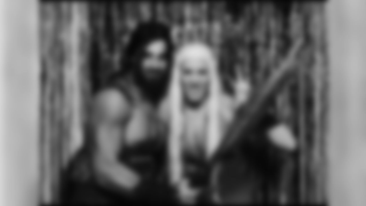 crockettgillmore [Crockett Gillmore]: Happy Halloween from the mother of dragons @haytrey3 and king of Dothraki #gameofthrones #khaleesi #khal #drogo #kingofthenorth