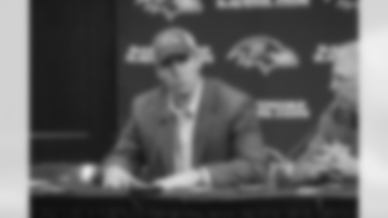 The day after the Ravens selected Joe Flacco with their 1st draft pick (18th overall), the talented quarterback visited Owings Mills for his first press conference as a Raven.