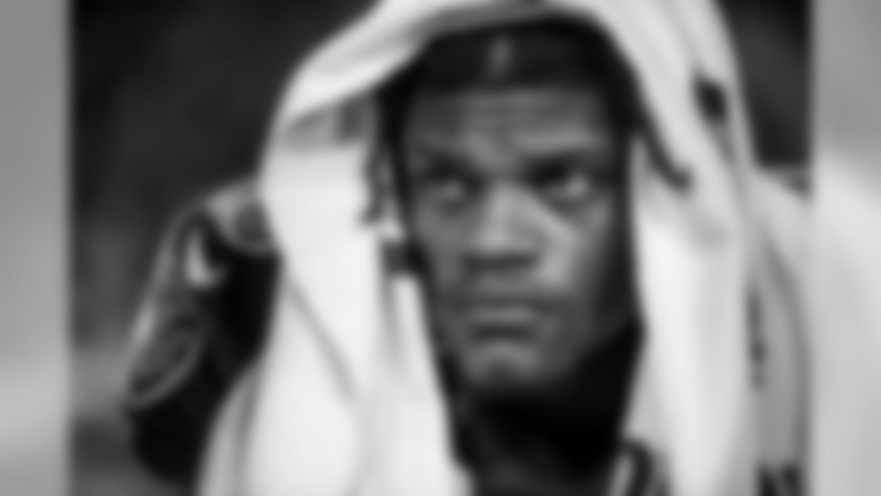 Quarterback Lamar Jackson on the sideline during the Monday Night Football game against the Los Angeles Rams on November 25, 2019.