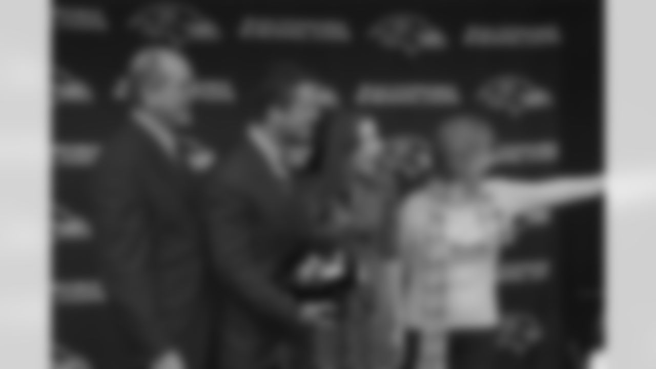 John Harbaugh is officially introduced as the head coach of the Baltimore Ravens.