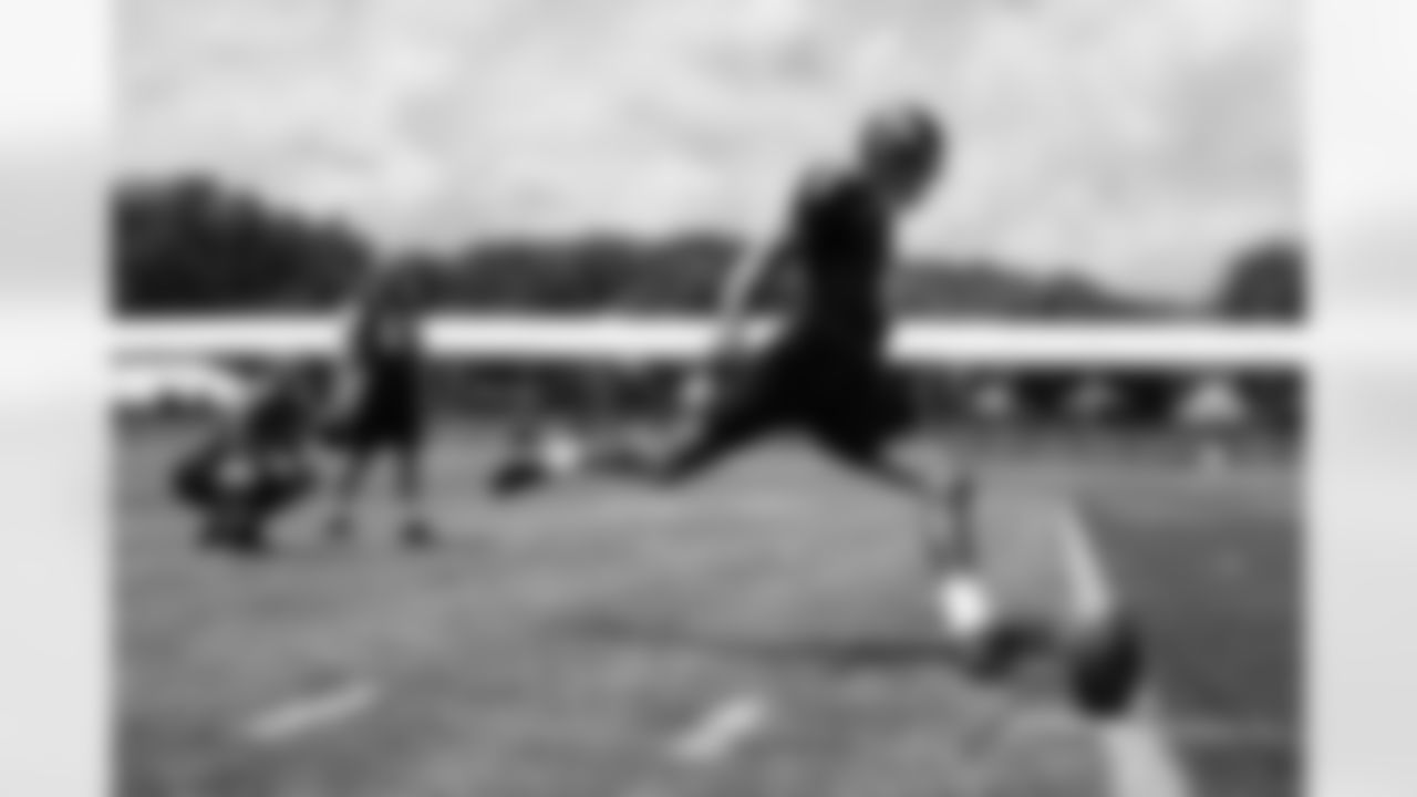 P/K Kaare Vedvik
Vedvik has kicked so well that he may make the transition from punter to placekicker. Armed with a huge leg, he drilled a 63-yard field goal during Tuesday's practice.
