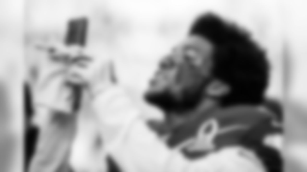 Cornerback Marlon Humphrey takes a photo at the 2020 Pro Bowl game, Sunday, Jan. 26, 2020 in Orlando, Fla.