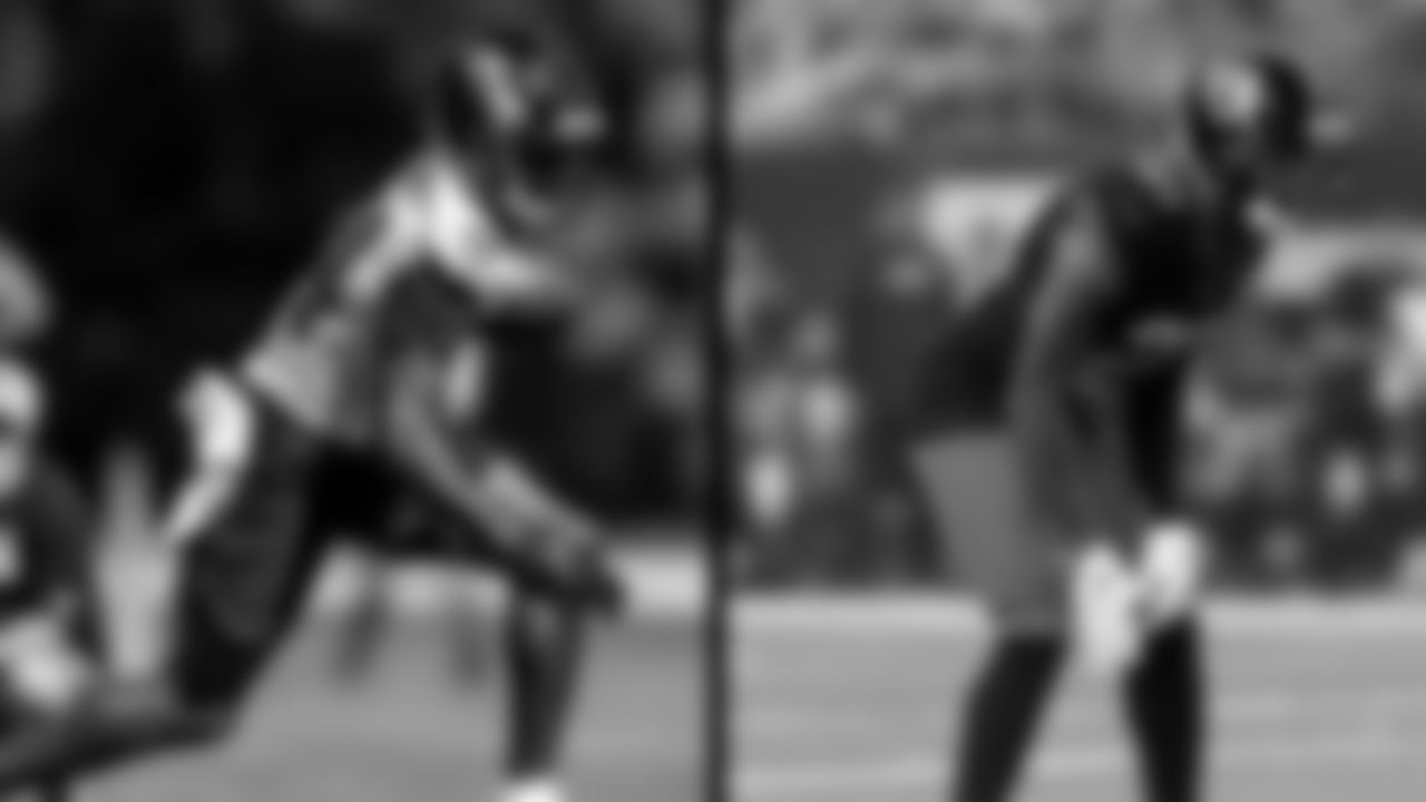WR Sammy Watkins vs. CB A.J. Bouye
This is an intriguing matchup between two veterans joining new teams, both looking to reignite their careers. Watkins has been one of the Ravens' best offensive players in training camp. Bouye might be suspended for the first two games of the regular season so he's eager to shine this summer and has gotten rave reviews in Carolina so far.
(Left: Shawn Hubbard/Baltimore Ravens Photos; Right: NFL Photos via AP)