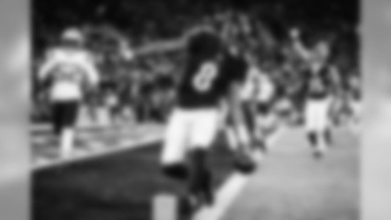 Quarterback Lamar Jackson score a touchdown in the Sunday Night Football game against the New England Patriots on November 3, 2019.