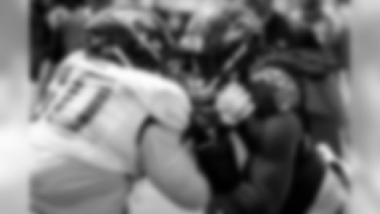 The Baltimore Ravens hold a joint training camp practice with the Jacksonville Jaguars at the Under Armour Performance Center on August 5, 2019 in Owings Mills, MD.