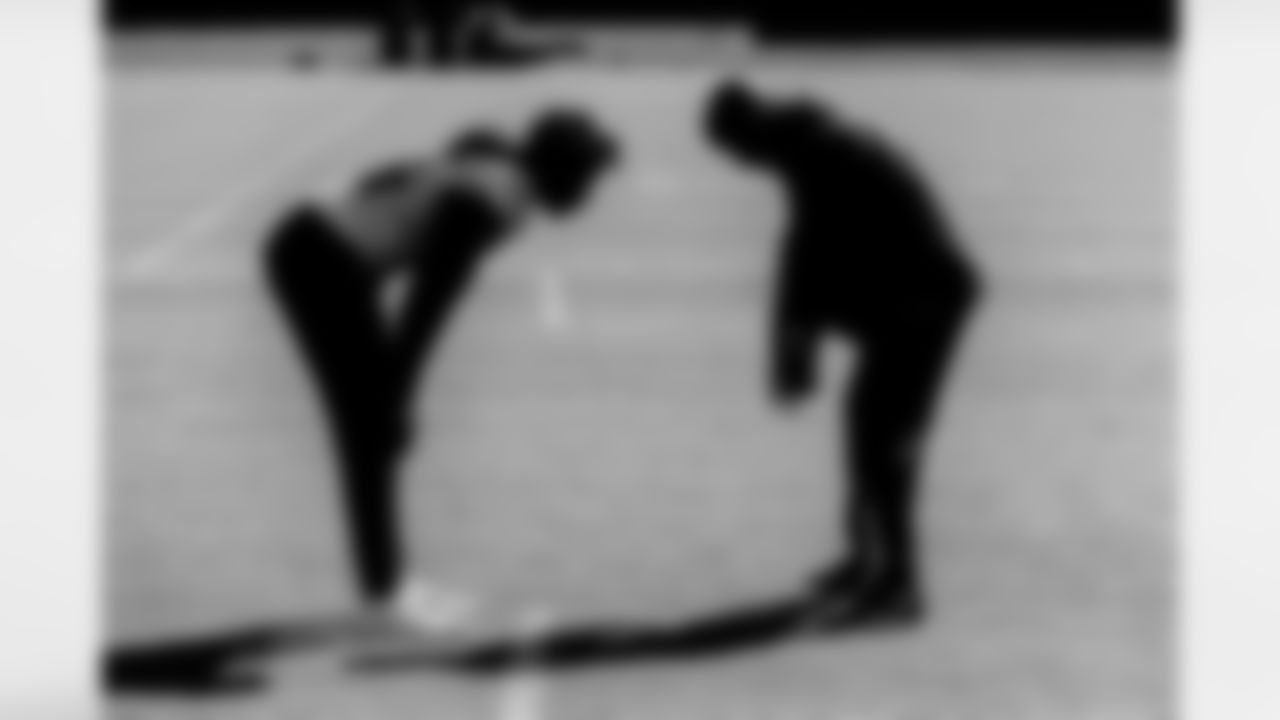 Pass Game Specialist Keith Williams works with WR Sammy Watkins