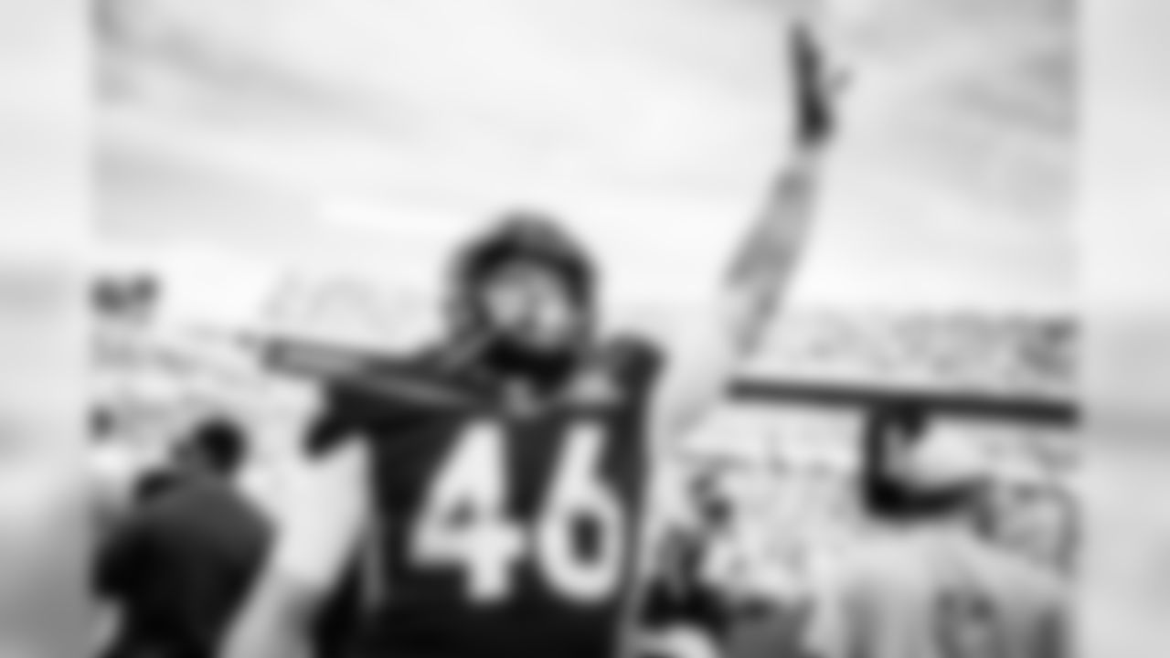 Long Snapper Morgan Cox celebrates on the sideline at the 2020 Pro Bowl game, Sunday, Jan. 26, 2020 in Orlando, Fla.