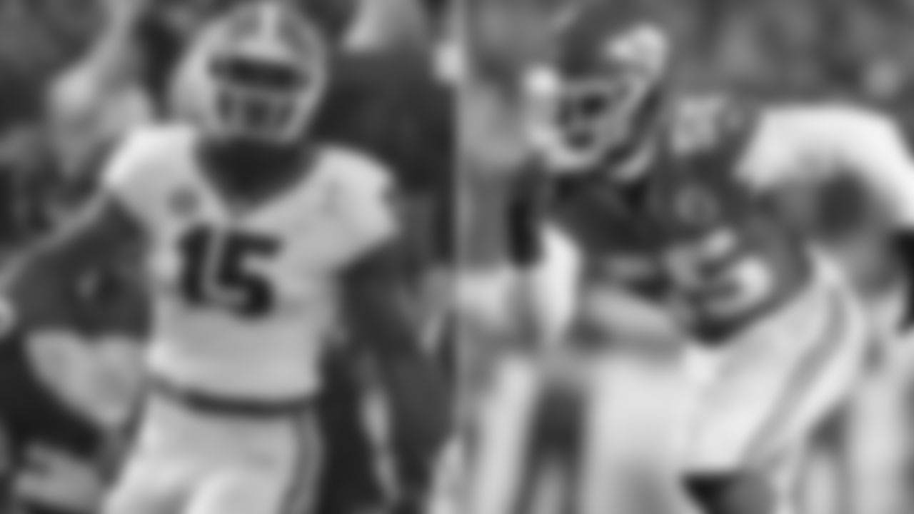 D'Andre Walker, Georgia – Dee Ford
Zierlein's Scouting Report*:* Slightly undersized 3-4 outside linebacker prospect with edge burst and slippery upper body to slide around blocks and find pathways to the quarterback. Walker is a linear mover who can be clunky in space, but he's productive in the impact categories that can help sway games. He needs to improve his play strength and technique to handle run responsibilities, but he could find early work as a rotational edge-bending rush specialist until he's ready to take over as a starter.
