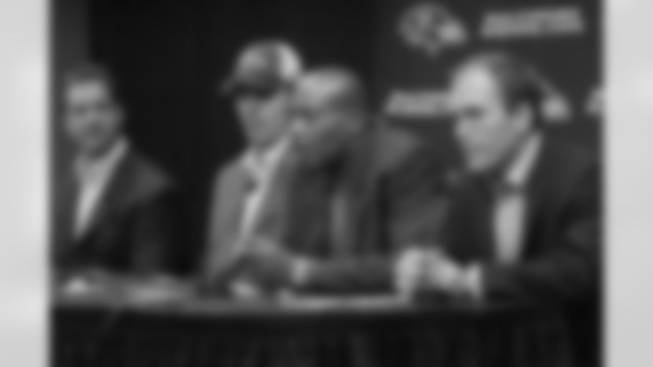 The day after the Ravens selected Joe Flacco with their 1st draft pick (18th overall), the talented quarterback visited Owings Mills for his first press conference as a Raven.