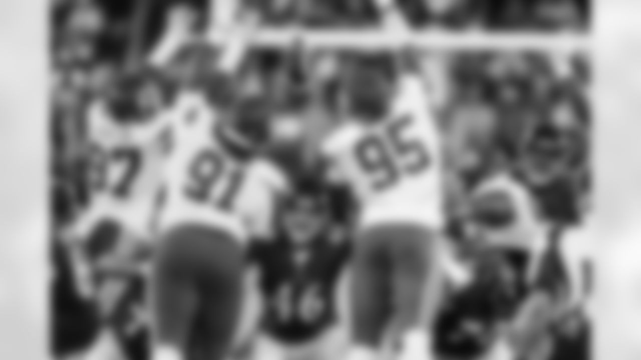 LS Nick Moore (46) blocks defenders during a game against the Kansas City Chiefs on September 19, 2021 at M&T Bank Stadium.